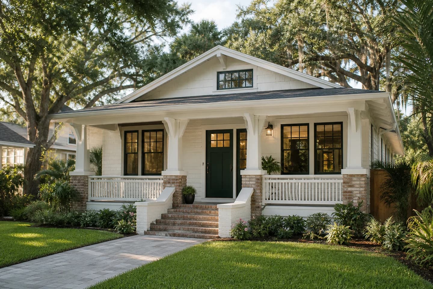 Refined Orlando bungalow exterior remodel with an updated porch